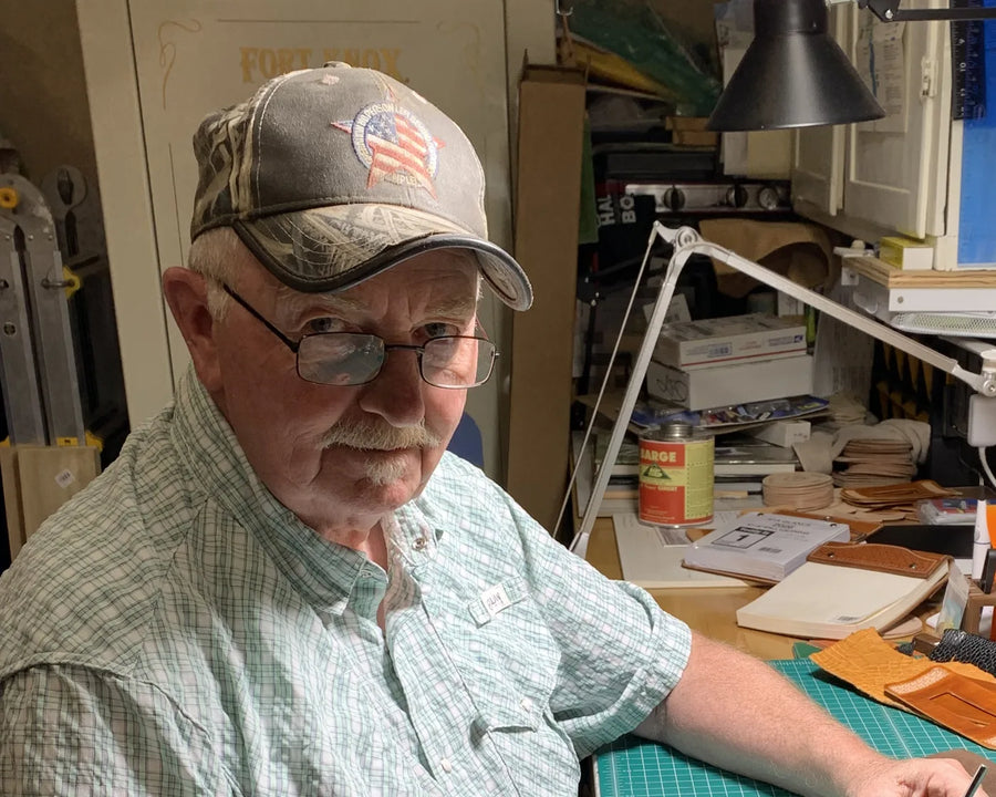 Bret Barney at his bench in Dayton, Wyoming.